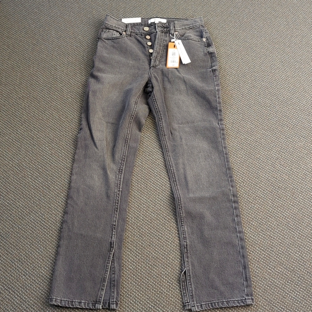 NWT Dynamite gray high waisted button up jeans size 24 women's